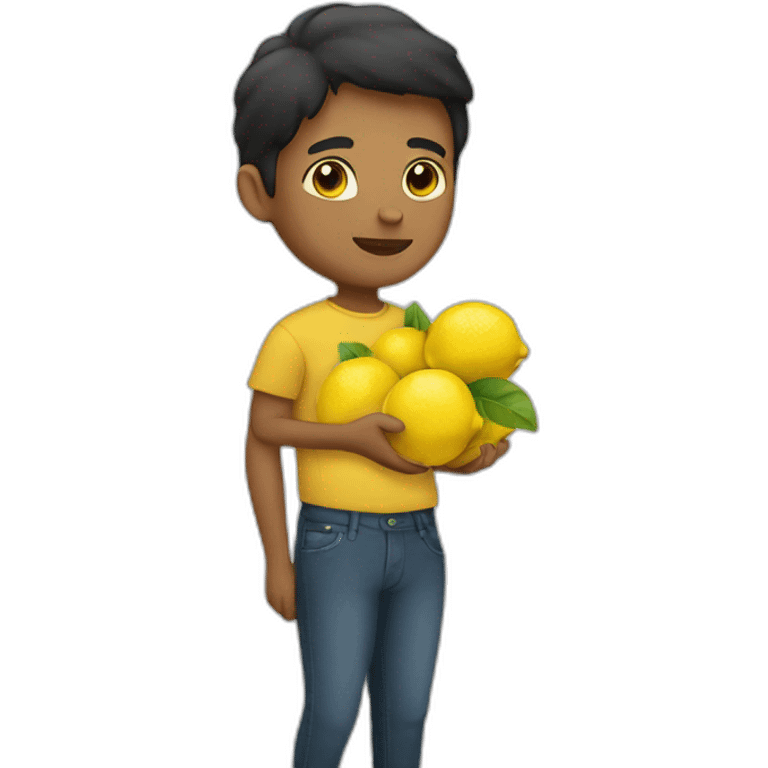 a person holding lemons emoji