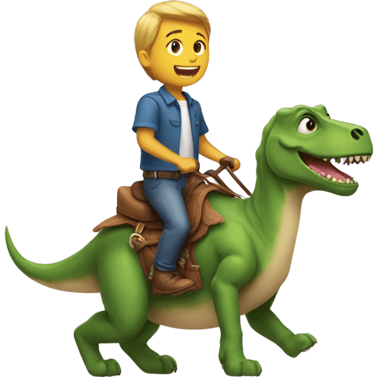 Dog riding Dino emoji