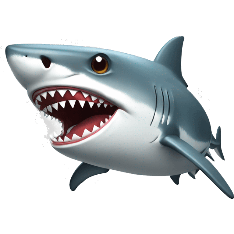 Angry shark whith white eyes emoji