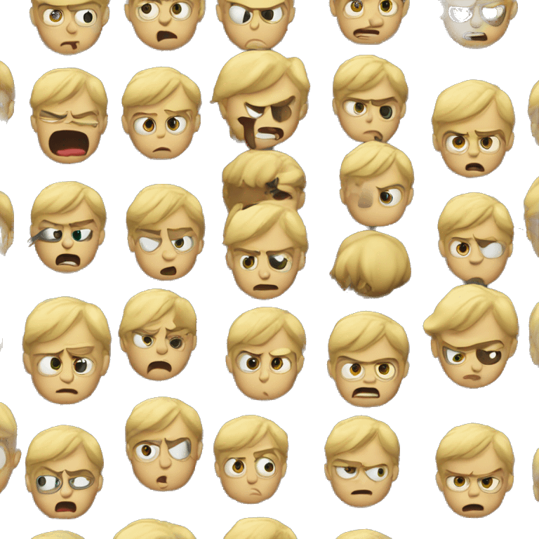 Blonde Boy angry at movie screen  emoji