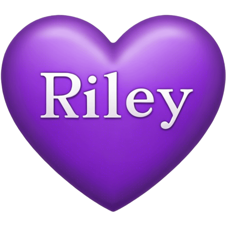 Purple Heart with the letters Riley in the middle  emoji