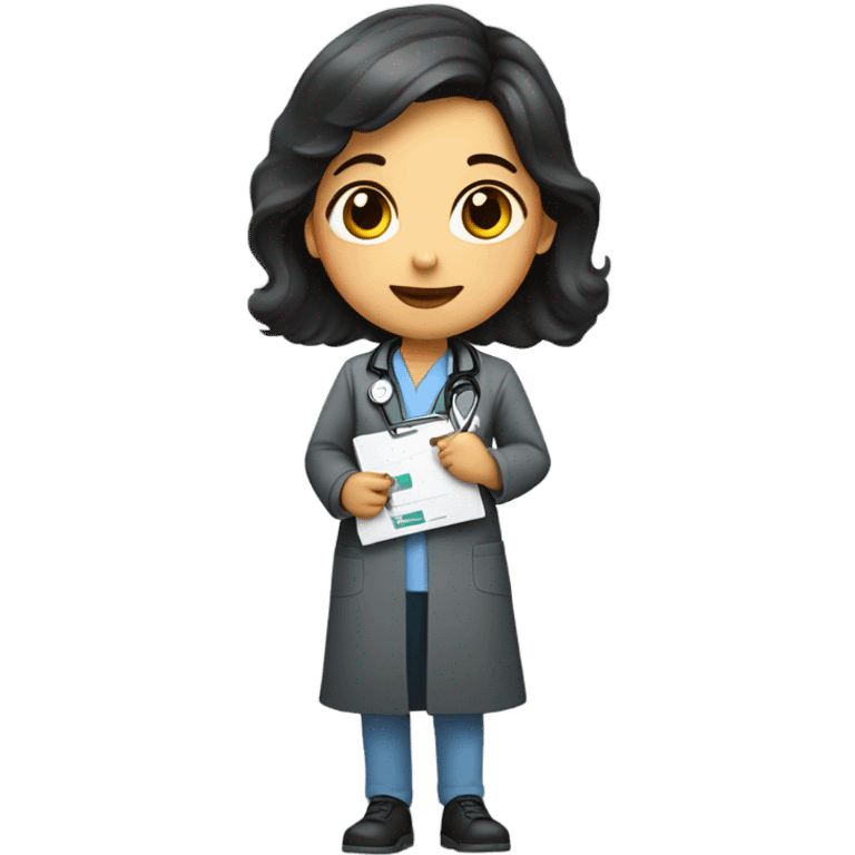 Radiologist is a girl with dark hair emoji