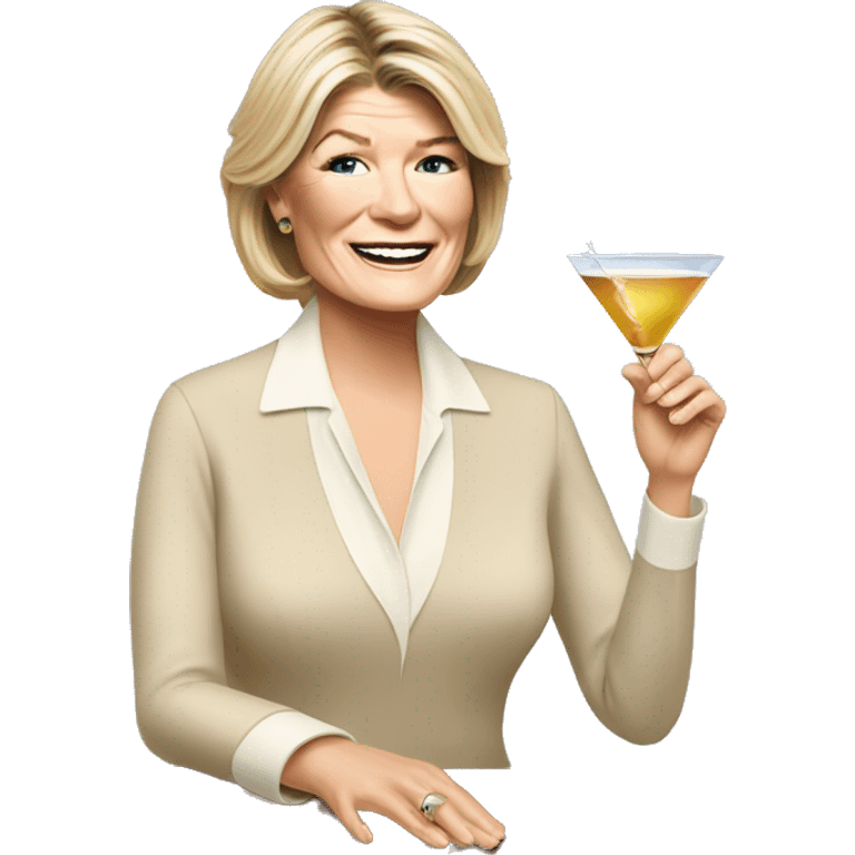 Martha Stewart drinking a martini  emoji