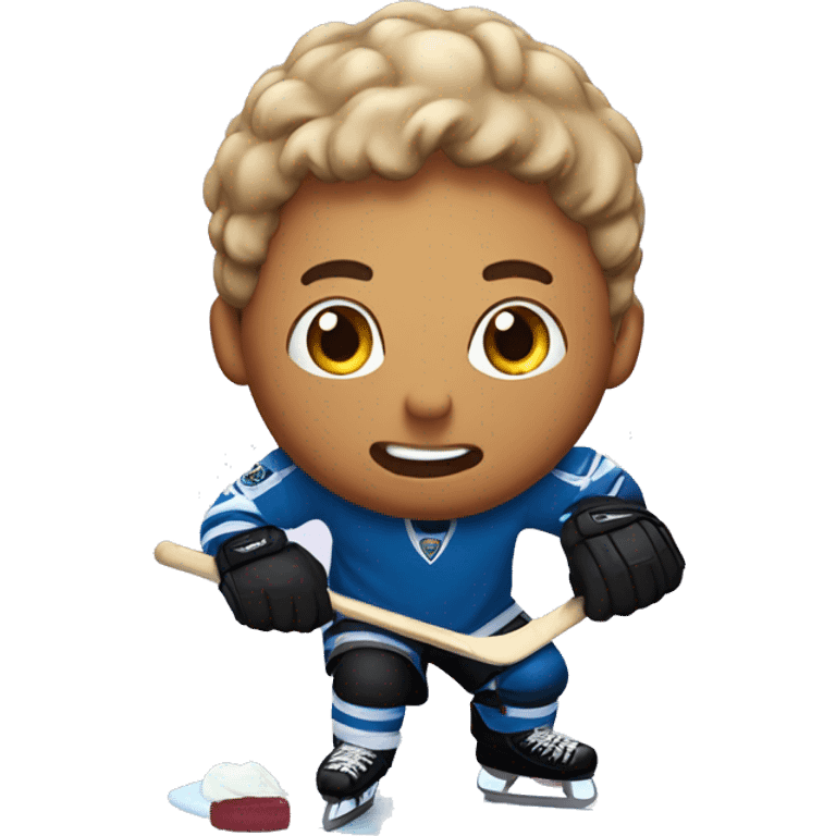 Hockey player eating ice cream emoji