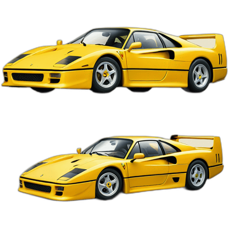 yellowed ferrari F40,watercolor taste emoji