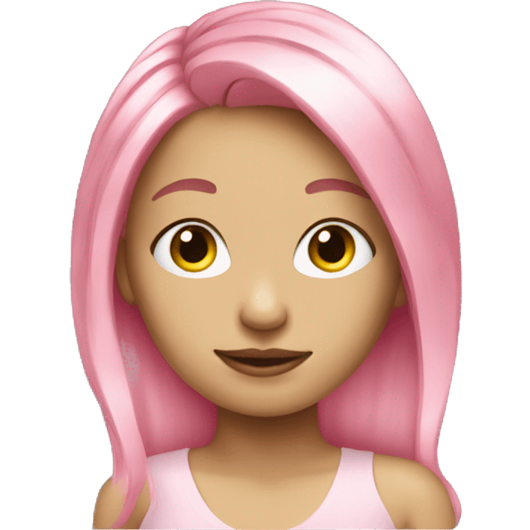 Blonde girl with pink hairpin emoji