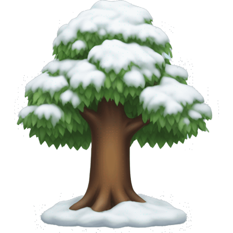 Tree with snow  emoji