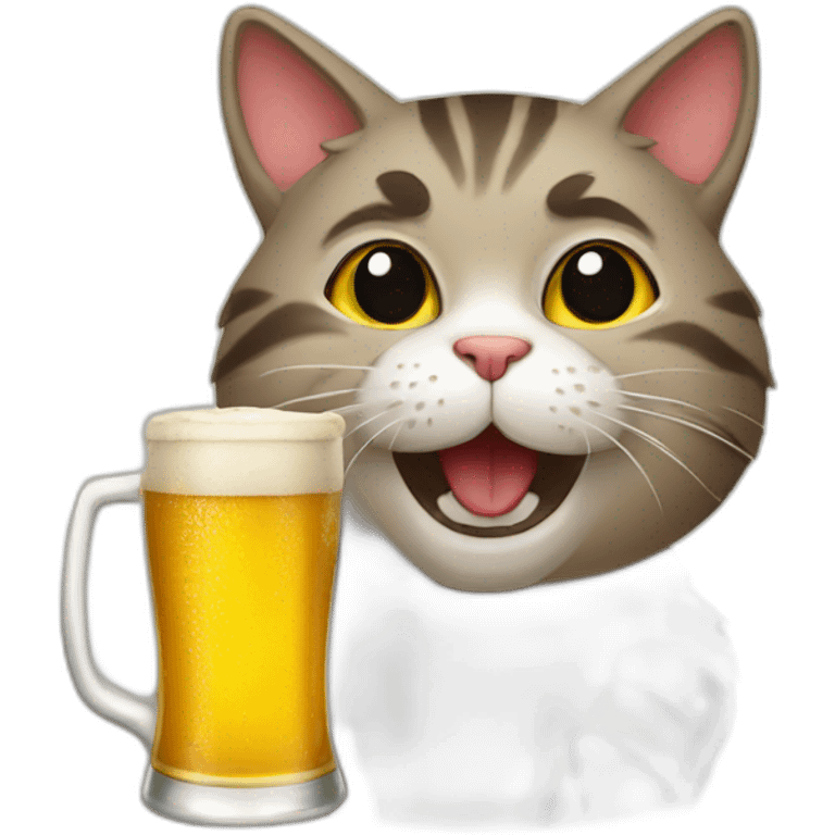 Cat with beer emoji