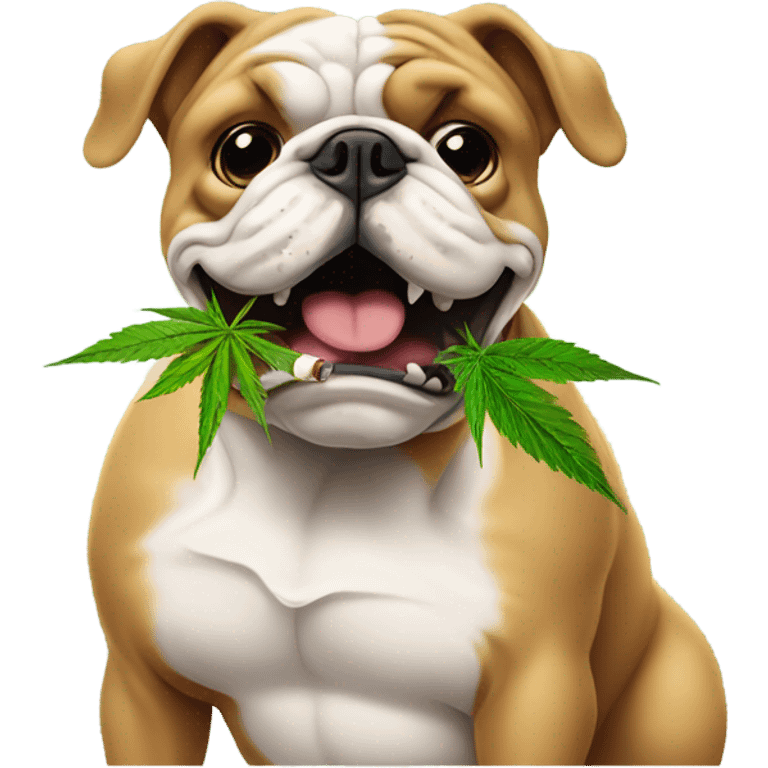 Bulldog with joint  emoji