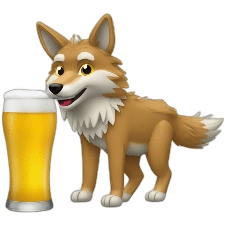 Un coyote tomando cerveza  emoji