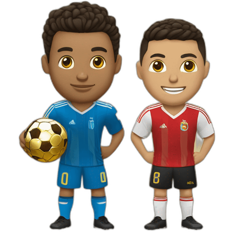 Ronaldo et vini avec le ballon d'or emoji