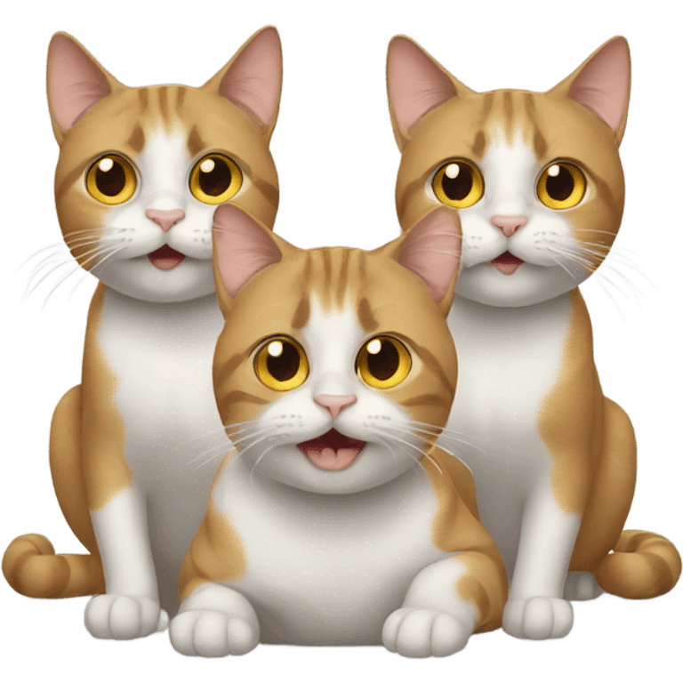 Three cats plotting emoji