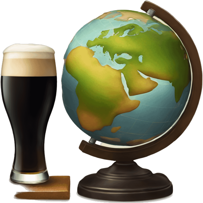 a globe and a guinness beer  emoji