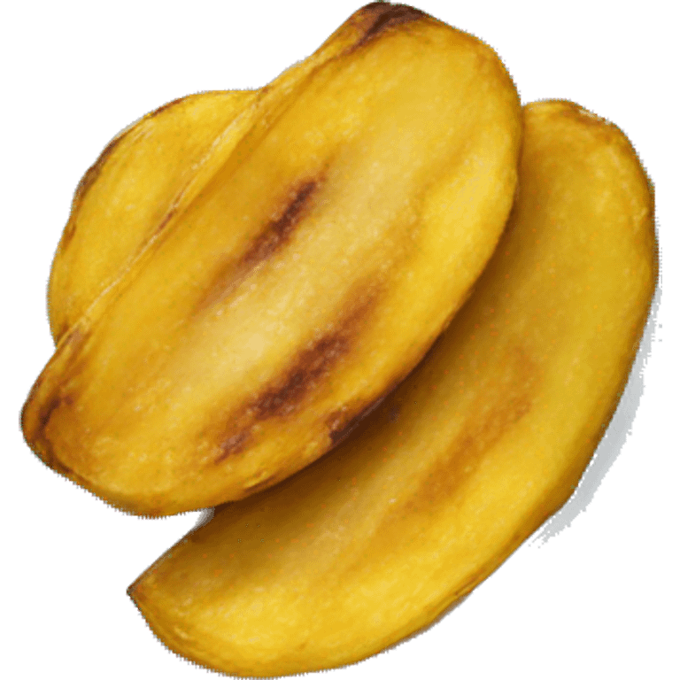 Fried plantain slices on a plate emoji