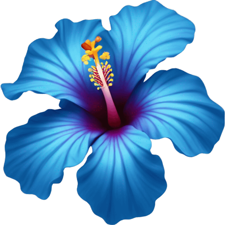 one blue hibiscus flower emoji