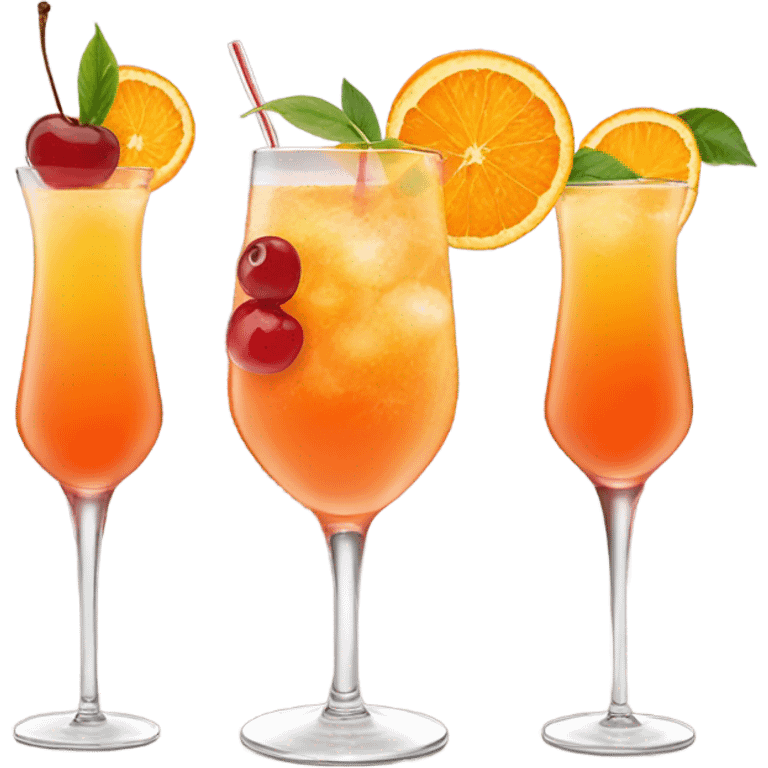 Three orange cocktails emoji