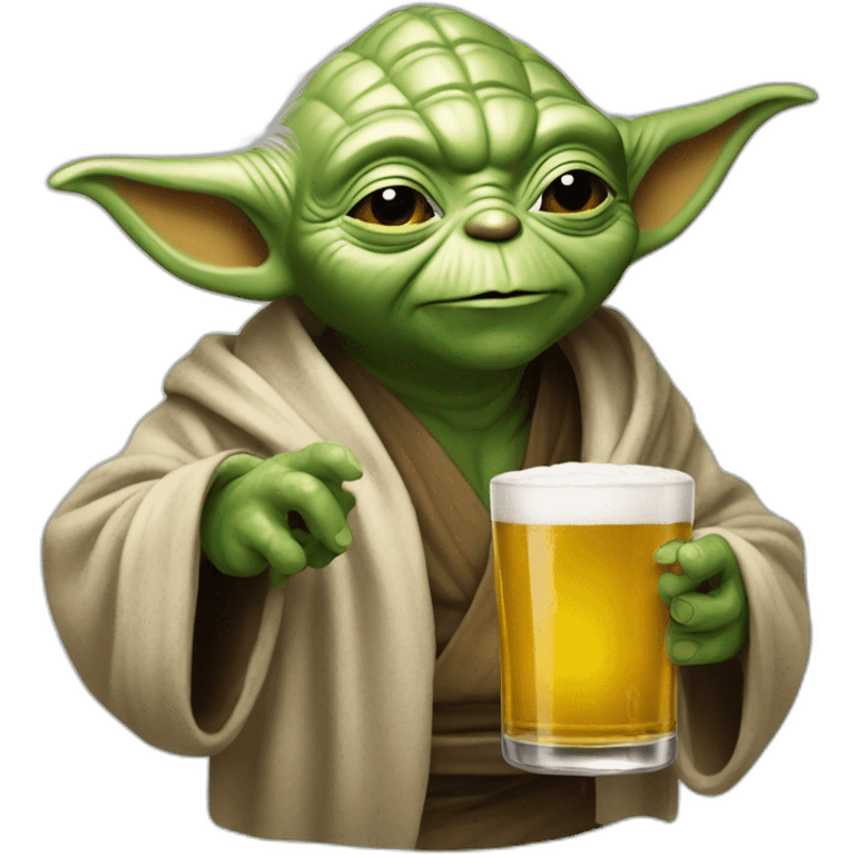 yoda buvant une bière emoji