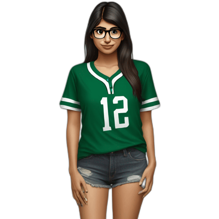 Mia Khalifa slytherin baseball tshirt emoji