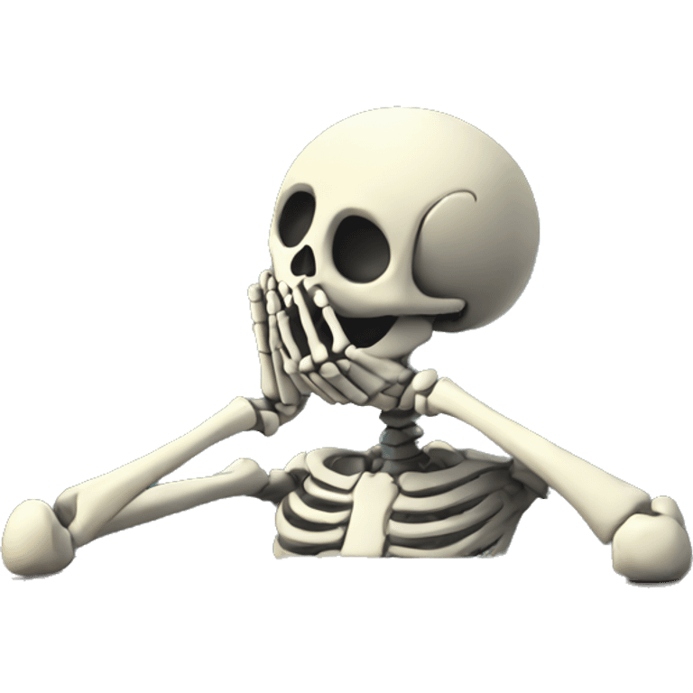 Sad Skeleton keeping hands on head emoji