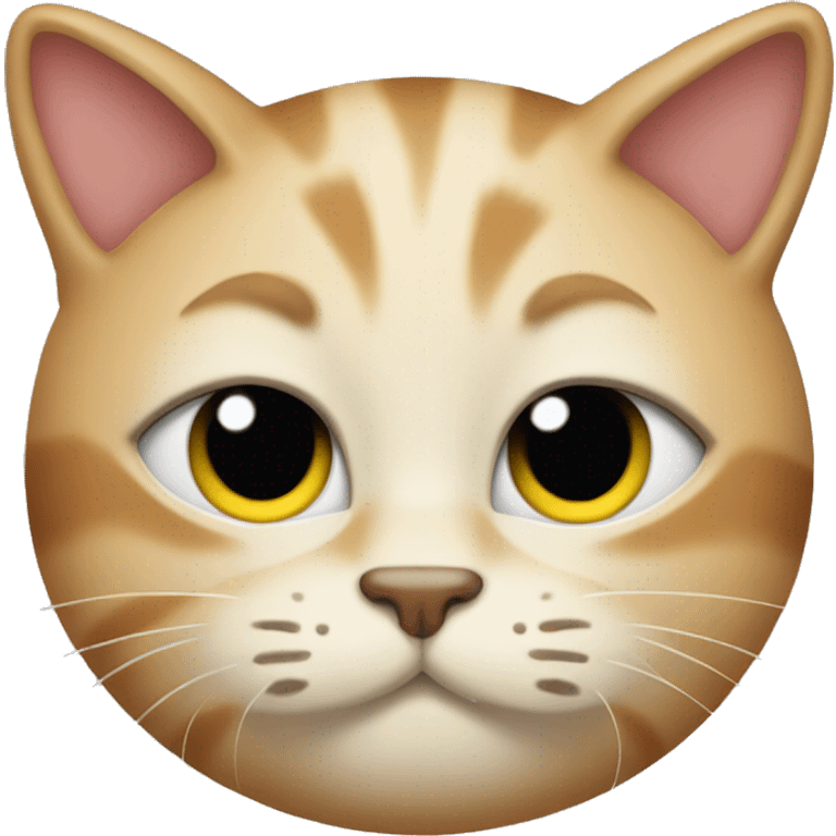 the cat closes its eyes with its paws emoji