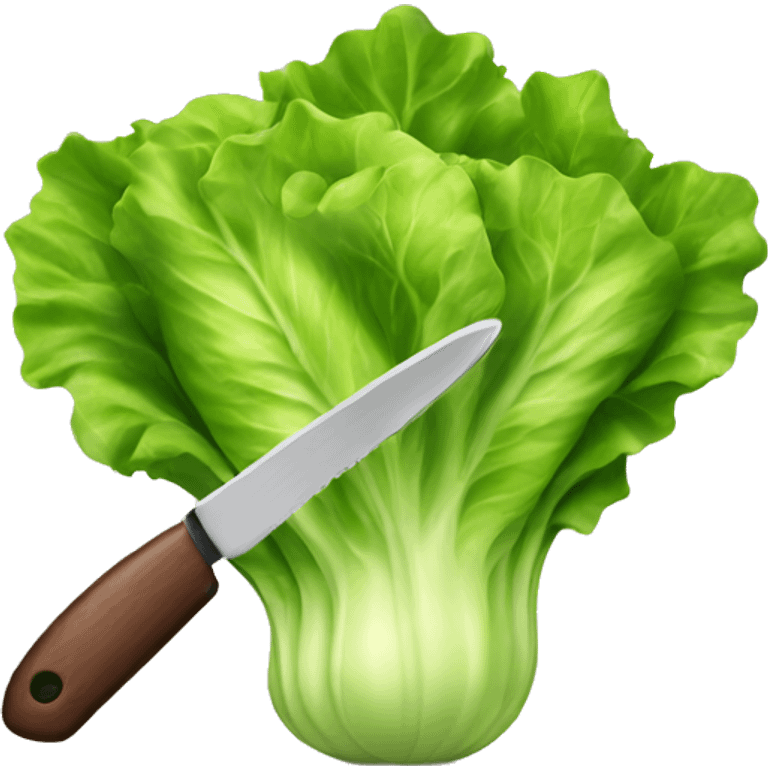 lettuce with a knife emoji