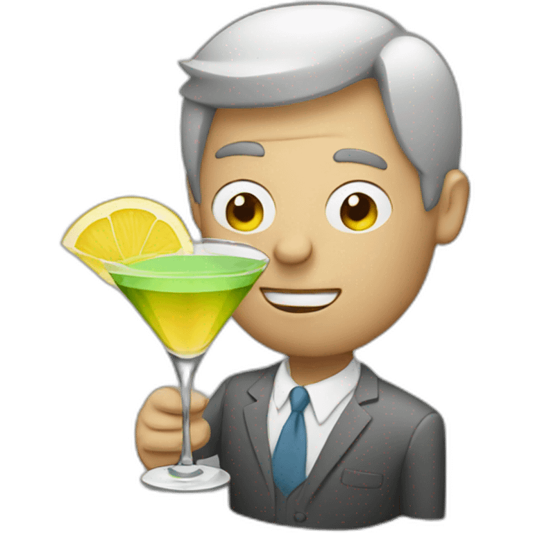 Drunk guy with martini emoji