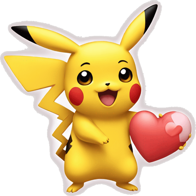 pikachu sending love emoji