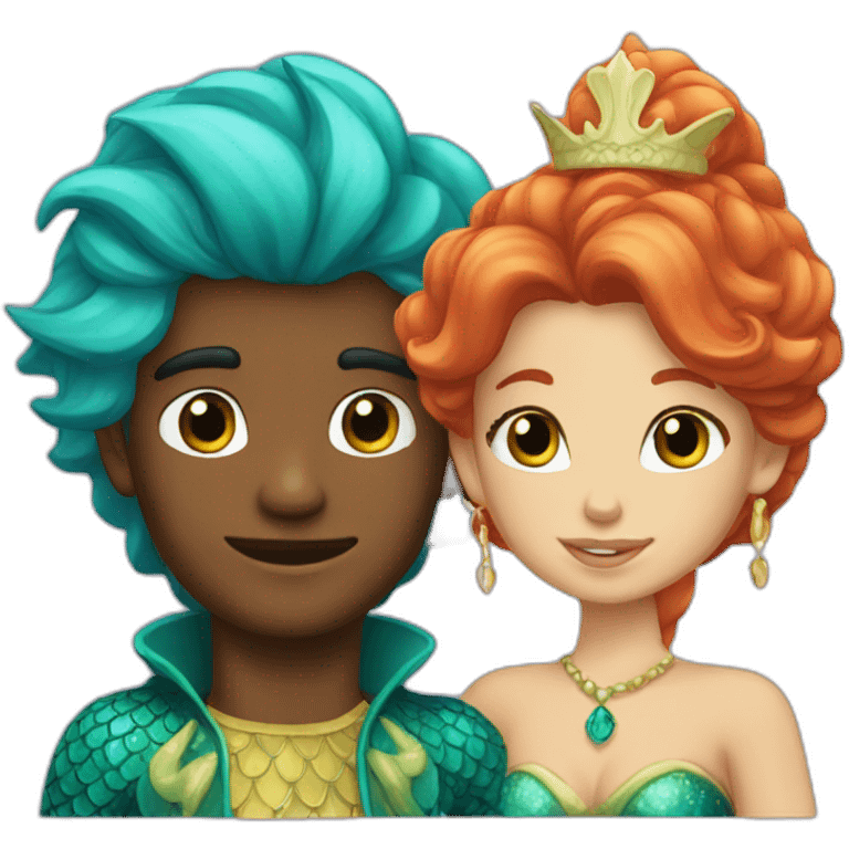 Mermaid and prince  emoji