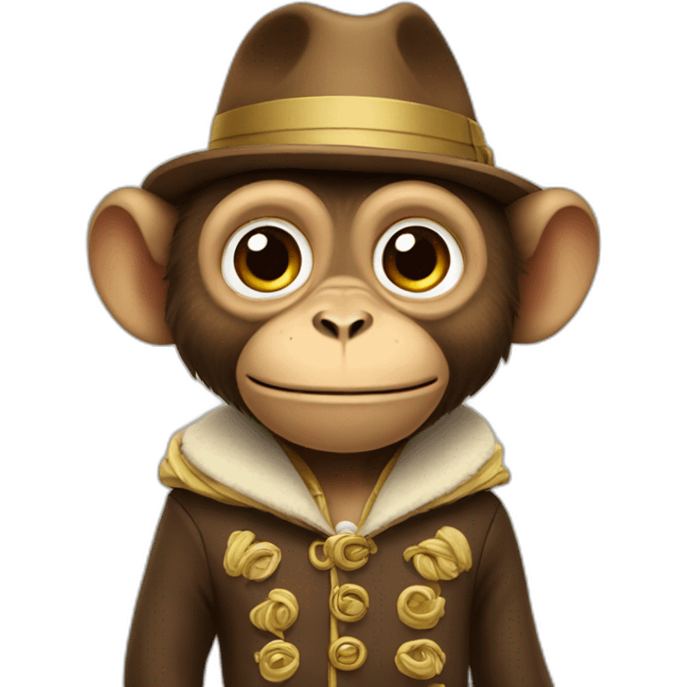 A monkey with German clothing emoji