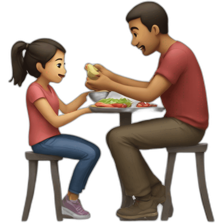 Girl feeding man emoji