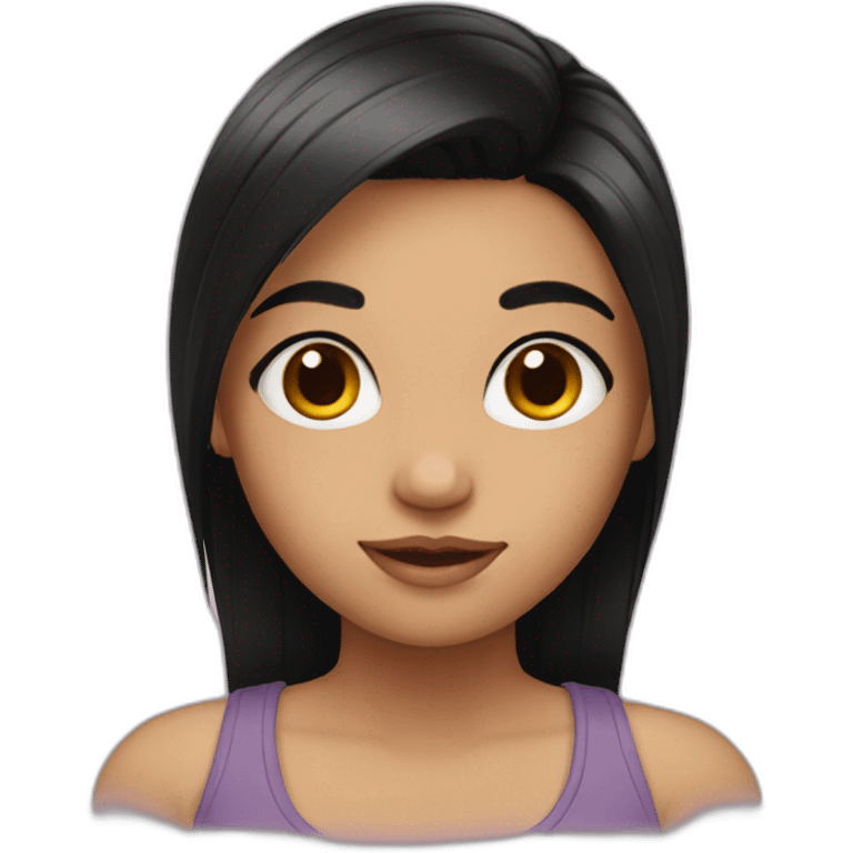 Girl with black hairs emoji