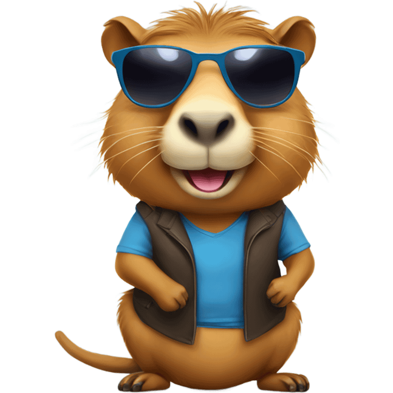 Capybara with sunglasses and thumbs up emoji