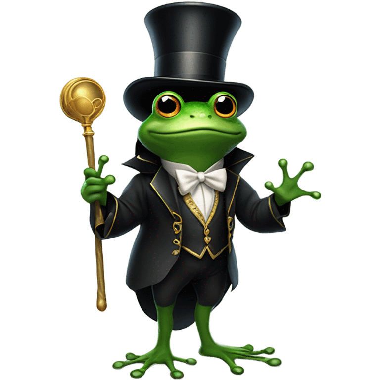 Frog as magician emoji