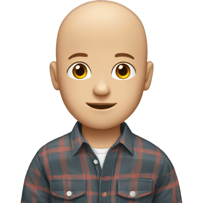 bald boy in plaid shirt emoji