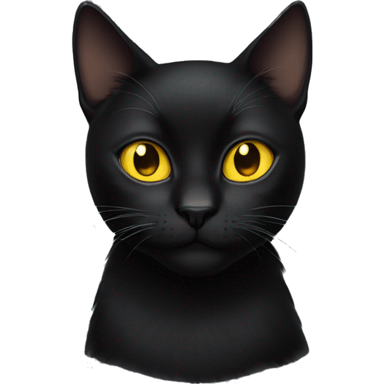 Black cat with yellow eyes emoji