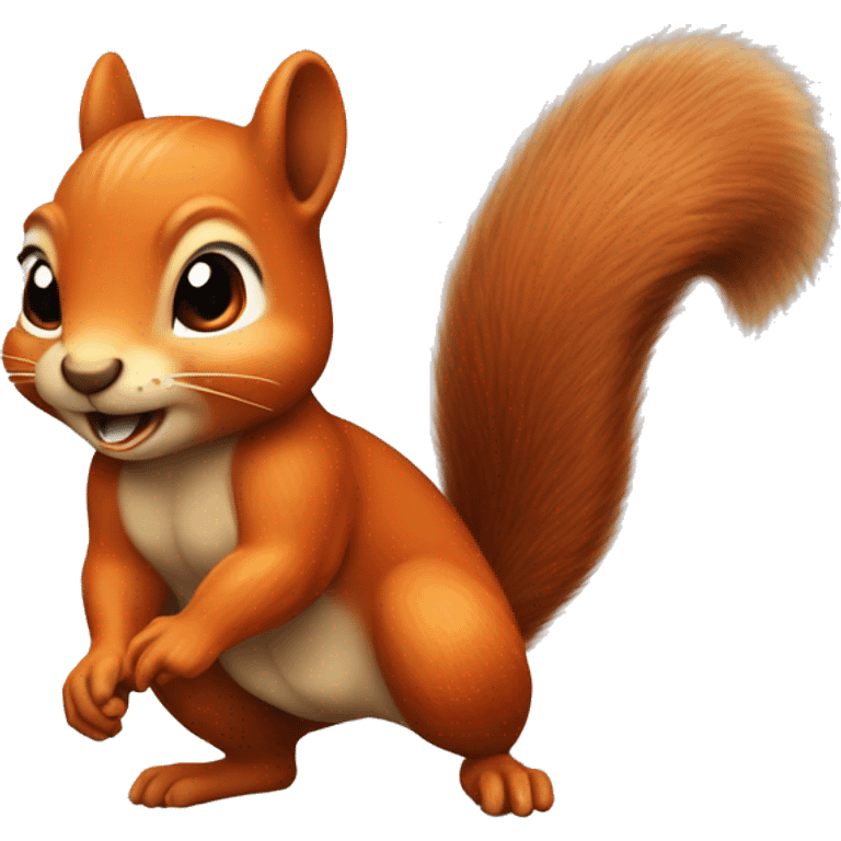 facing jumping female squirrel orange burnt with big tail
 emoji