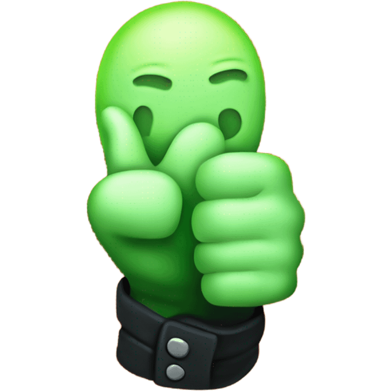 thumb up, glow in the dark paranormal style emoji