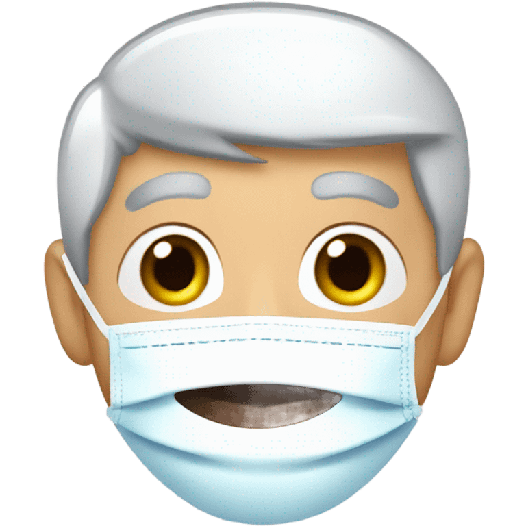 An elderly man with a face shaped like Shin-chan's, wearing a face mask and under-eye patches. emoji