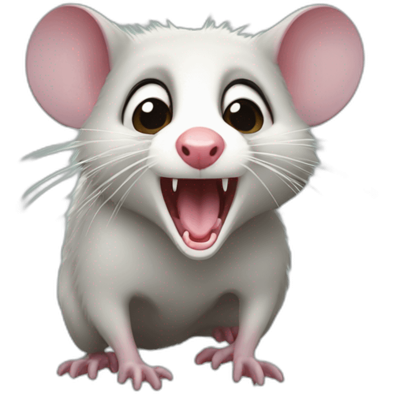 Opossum with open mouth emoji