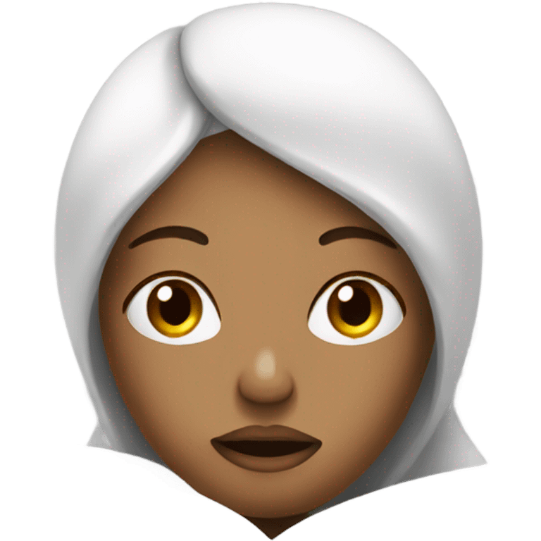 woman sick in bed white emoji