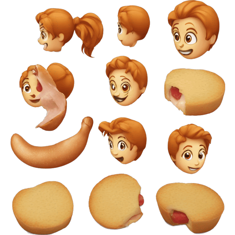 Rousse qui mange de la purée au lycée emoji