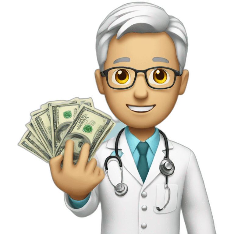 doctor with money on his hand emoji