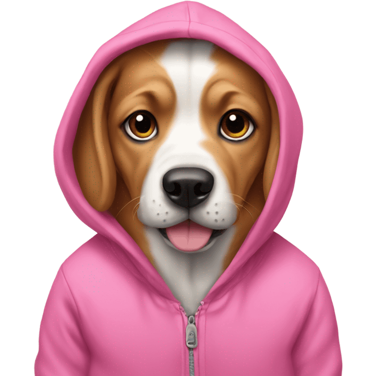 Dog in pink hoodie emoji