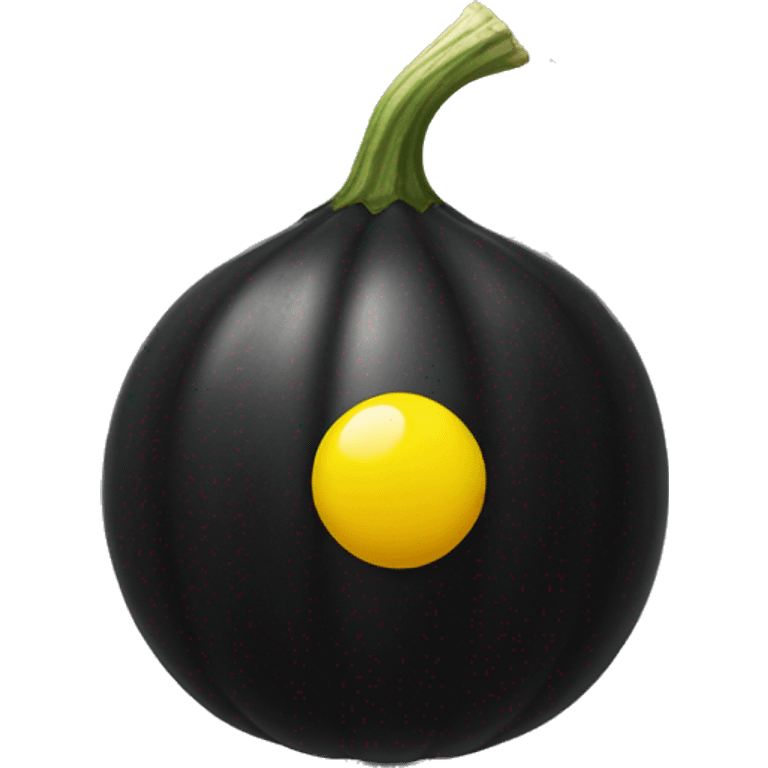 black squash ball with two yellow dots emoji