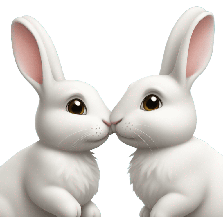 Rabbits kissing emoji