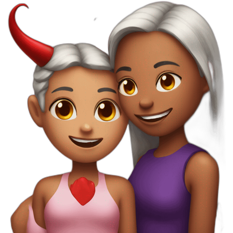 Devil with lgbt girl emoji