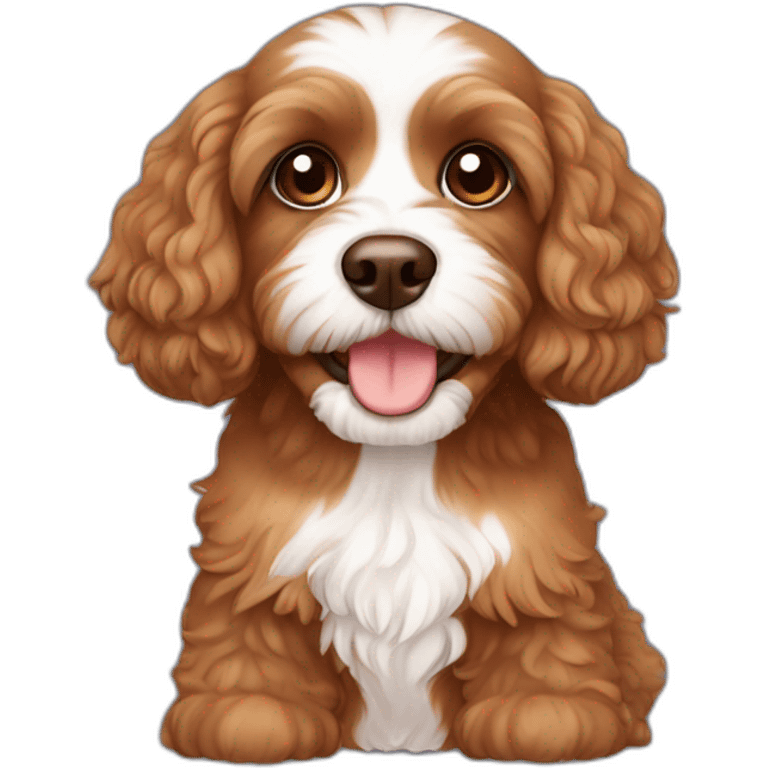 brown cavapoo with brown eyes emoji