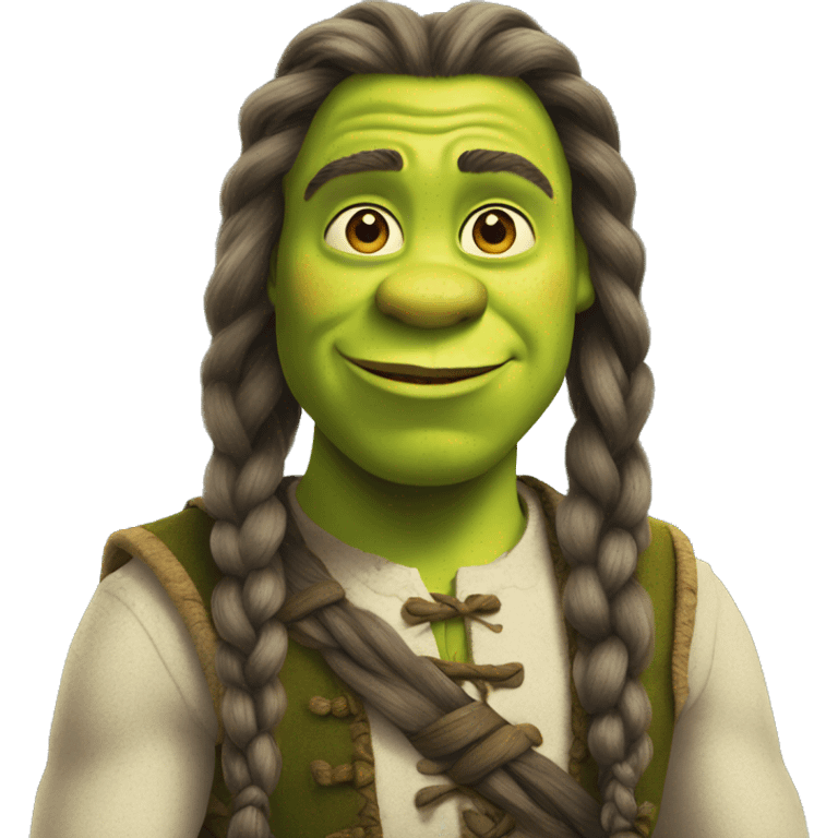 Shrek with long braids emoji