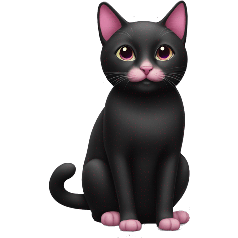 Black and pink cat emoji