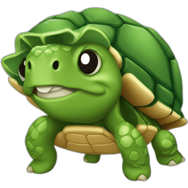 Cabeza de tortuga asomando por un agujero emoji